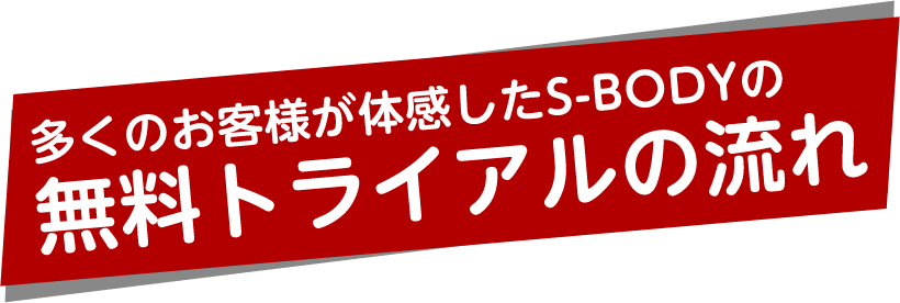 多くのお客様が体感したS-BODYの無料トライアルの流れ