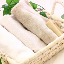 タオル、アメニティ、ミネラルウォーター提供